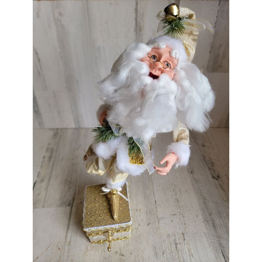 Nicholas collection elf standing on box stocking‎ holder vintage decor